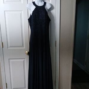 Lulus navy blue lace chest sleeveless formal maxi dress wedding party Sz XL NWOT